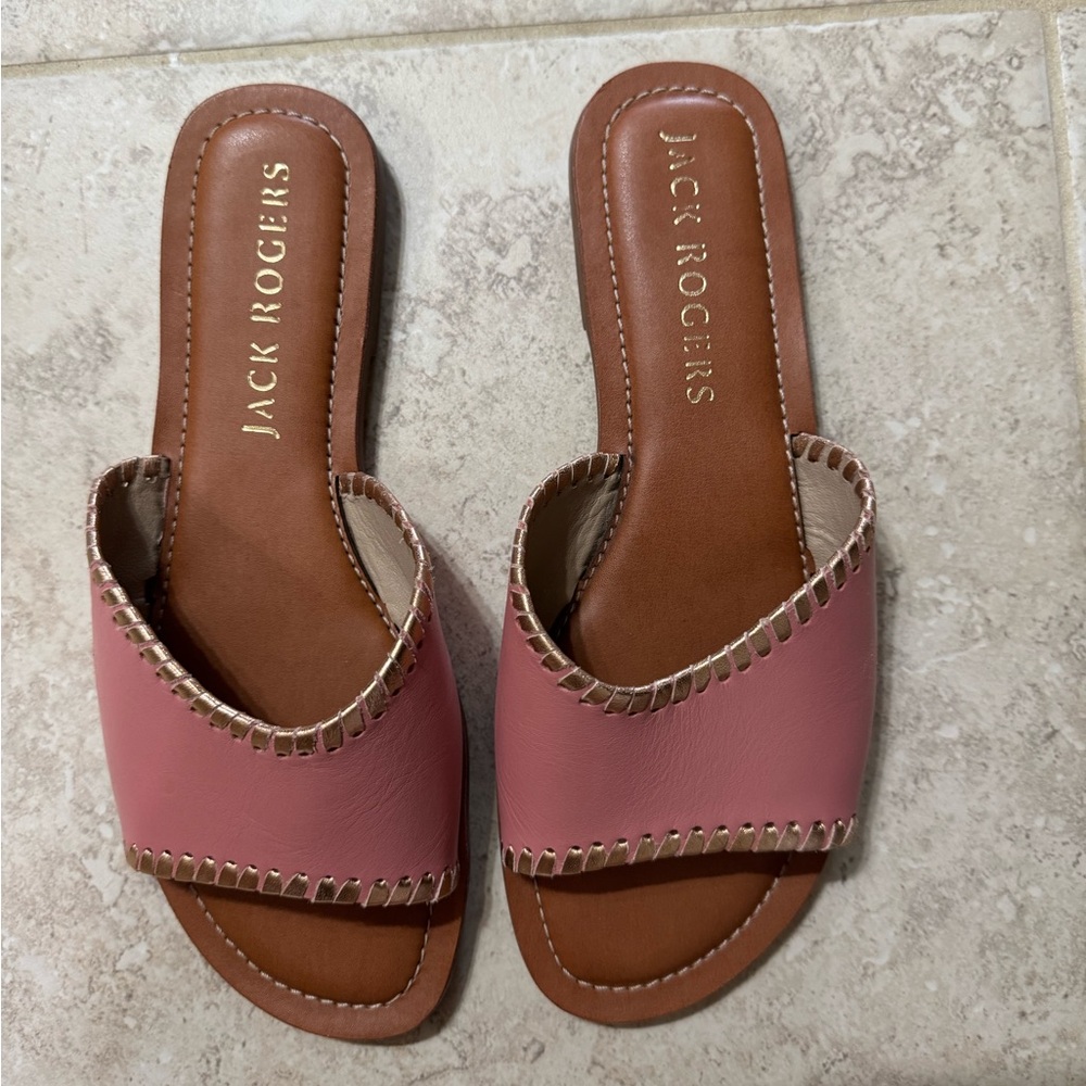 Jack Rogers Scarlett Slide pink and brown
